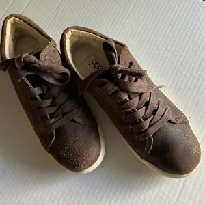 UGG Australia Tomi Dark Brown Suede Women’s Lace Up Sneakers Size 7.5  - Picture 1 of 9