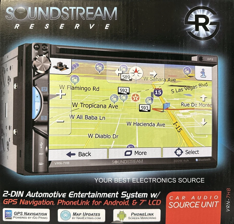 NEW Soundstream VRN-7HB 7" LCD, 2-DIN DVD/CD Digital Media Radio, Bluetooth, GPS - Image 1 of 1