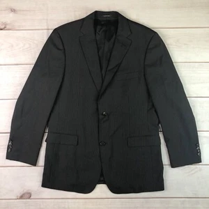 $495 Hugo Boss Men's 44L Black Pinstripe Wool 2 Button Blazer Jacket Pasini Coat - Picture 1 of 12