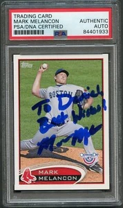 2012 Topps Opening Day #45 Mark Melancon Card PSA Slabbed Auto Red Sox - Picture 1 of 2