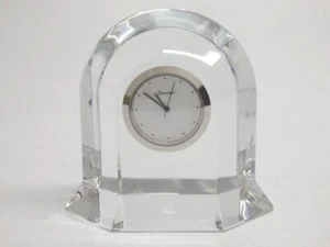 Baccarat Crystal Rock table clock  vega clear no box - Picture 1 of 4