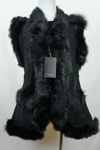 Long Women 100% Shearling Leather Sheepskin Long Haired Toscana Vest Fur S-5XL - Picture 1 of 8