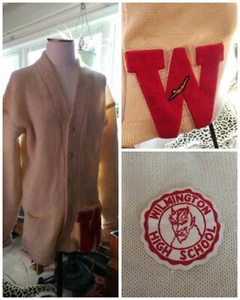 Letterman Sweater Mens Wool High School Varsity 1950's Wilmington Delaware VTG - Picture 1 of 12