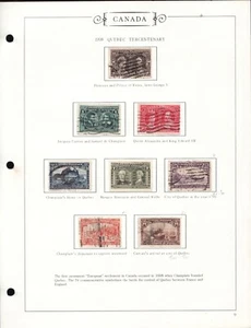 1908 Quebec Tercentenary #96 to #103 USED Canadian Fine to Very Fine - est$648 - Picture 1 of 2