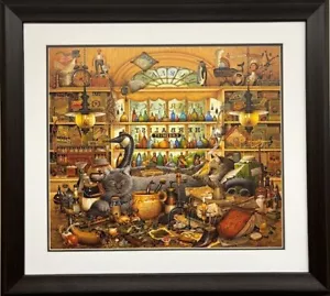Charles Wysocki "Elmer & Loretta" arte gatto incorniciata firmata a mano e # litografia NUOVO - Foto 1 di 8