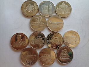 Konvolut Weltmünzen Liberia 12 x 5 Dollars 2000-2006 - Luftfahrt, Schiffe usw.