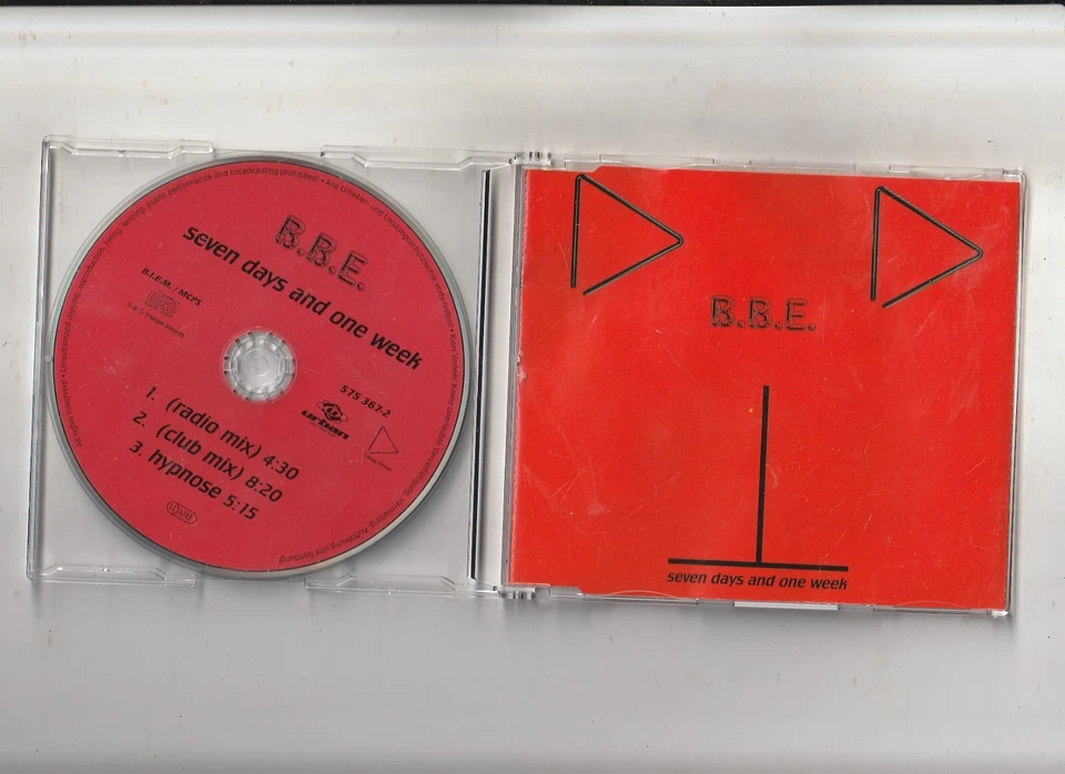 Single CD  B.B.E. - Seven Days And One Week  1996  3.Tracks - Bild 1 von 1