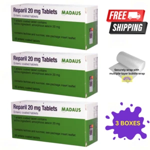 3 X Reparil 20mg 50 Tablets For Reduces Swelling & Inflammation - Picture 1 of 5