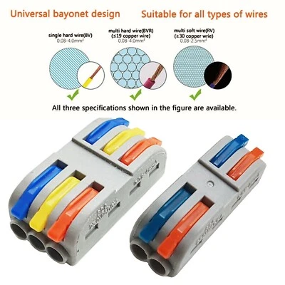 Electrical Cable Connectors Terminal Block 12V 240V Reusable Compact Wire Block - Image 1 of 4