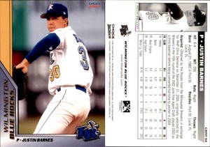 Justin Barnes 2007 Choice Wilmington Blue Rocks #4 Card *AutographDen*
