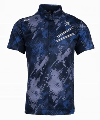 OAKLEY Hombres Calavera Tono Ruidoso Polo Camiseta Azul Camiseta Top Gimnasio... - Imagen 1 de 3