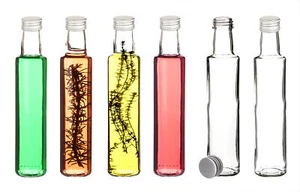 6er Set Likörflaschen 250ml leer Glas Schnaps Flaschen für Saft Öl zum Befüllen - Bild 1 von 5