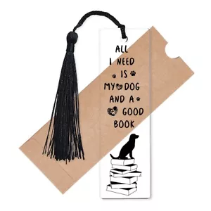 Great Dog Lovers Acrylic Bookmark with Black Tassel - Great Gift - Picture 1 of 2