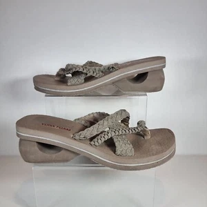 Skechers Yoga Foam graue Damen-Sandalen mit Keilabsatz Größe 7 - Bild 1 von 10