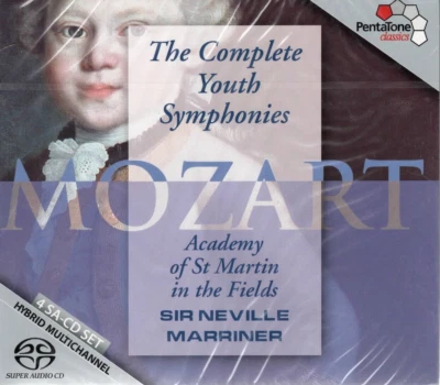 NEU: 4 SACD-Set Mozart THE COMPLETE YOUTH SYMPHONIES Marriner (C6352) - Bild 1 von 2