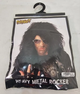 Peluca Disfraz Negra Rocker Heavy Metal Espíritu Halloween Años 80 Juegos con disfraces NUEVO Foto 1 de 4