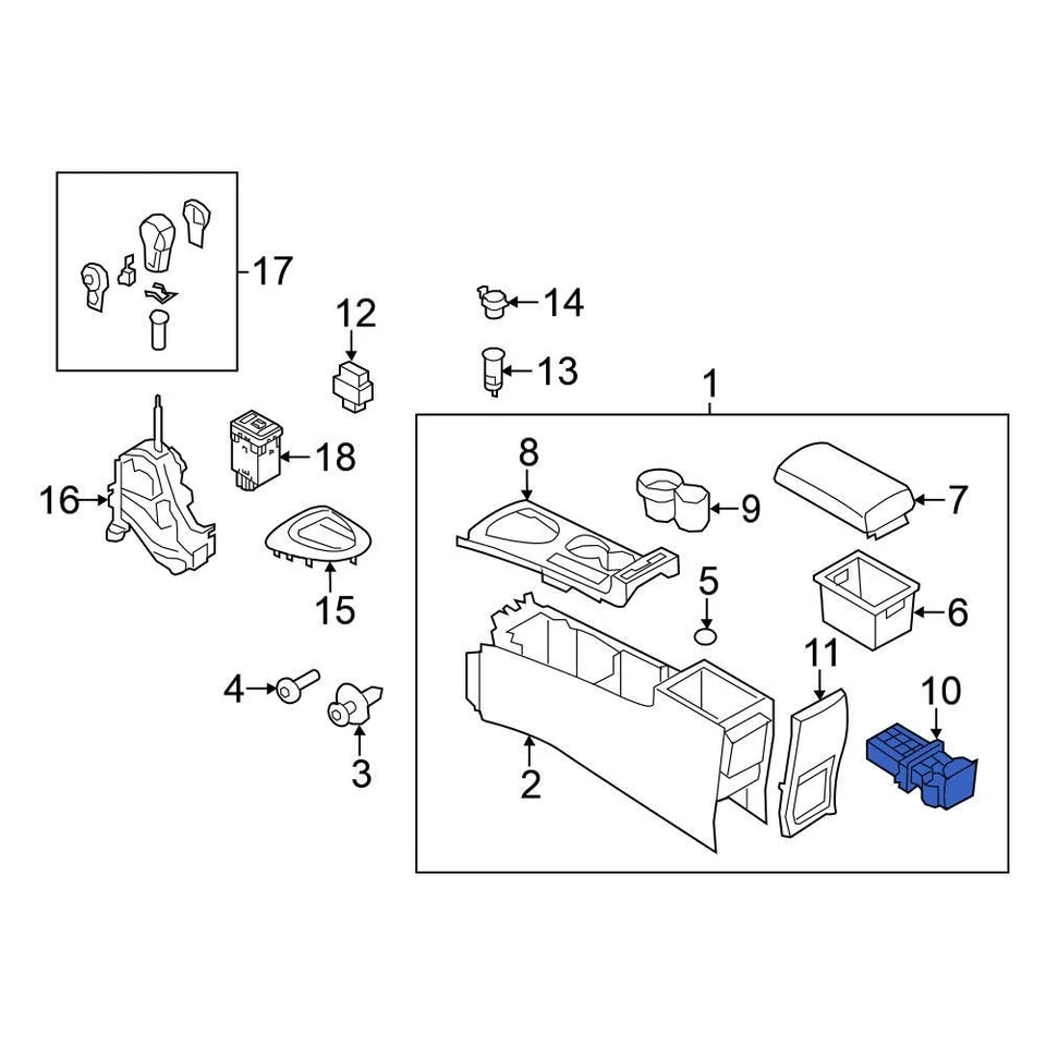 For Nissan Rogue Select 2014-2015 Nissan 96965JM00A Rear Console Cup Holder Foto 1 de 1