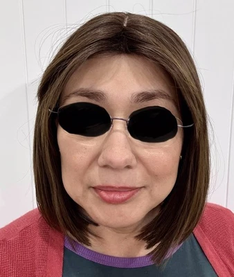 Chelsey Smith Cosmetics Bobbi With Bangs Wig In Caramel Brunette Blend—EUC - Image 1 of 4