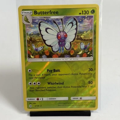 2017 POKÉMON BUTTERFREE 3/149 STAGE 2 HOLO HP 130 NM/M RARE Card - Image 1 of 4