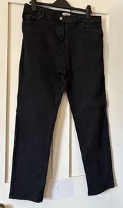 TU Black Stretch Denim High Waist Lighter Weight 3/4 Jeans UK18 L25" - Picture 1 of 5