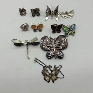 Vintage Sterling Silver Butterfly Jewelry Icy Lot of 11 4.4 OZT - Picture 1 of 9
