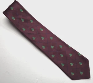 DANIEL CREMIEUX Herren Krawatte 100% Seide Weihnachtsbaum lila 63" lang - Bild 1 von 5