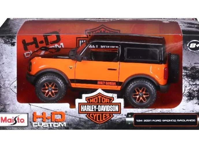 MAISTO 1:24 2021 FORD BRONCO BADLANDS HARLEY DAVIDSON EDITION OUT OF PRODUCTION! - Image 1 of 4