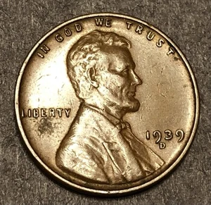 1939-D Wheat Penny Extra Fine XF - Picture 1 of 2