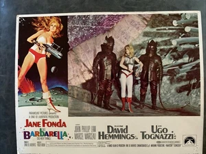 Tarjeta de vestíbulo Barbarella 1968 original vintage con Jane Fonda y John Phillip Law - Imagen 1 de 11