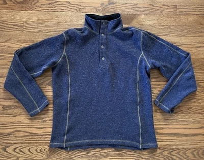 ExOfficio Gray Snap Front Pullover Wool Blend Men’s Medium Fleece Jacket - Image 1 of 4