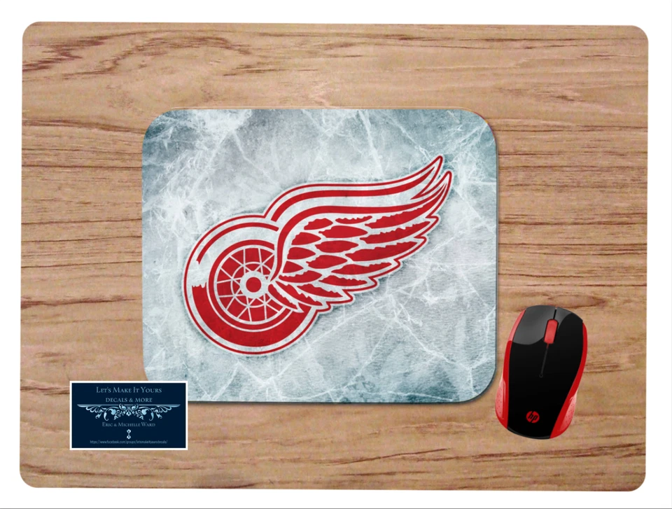 DETROIT REDWINGS CUSTOM PC DESK MAT MOUSE PAD HOME OFFICE GIFT NHL  - Image 1 of 1