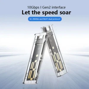 M.2 NVME PCIe /NGFF SATA /Dual Protocol SSD USB Type C 10Gbps M2 Hard Disk Box - Photo 1/15