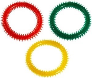 3 X PERRO GOMA MASTICAR ANILLO VOLADOR JUGUETE DIENTES JUGAR MASCOTA LANZAR BUSCAR TIRAR TIRAR REMOLCAR RECUPERAR - Imagen 1 de 5