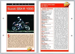 Suzuki GSX-R 1000 - Models - Mega Bikes Hachette Card - Picture 1 of 1