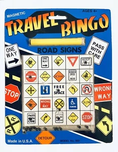 Señales de tráfico de bingo de viaje vintage de Smithfield Specialty, Co., nuevas - Imagen 1 de 6