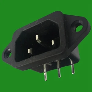 IEC Male Socket Panel Chasis Mount PCB Board 250V 10A Kettle Lead Rewireable - Picture 1 of 3