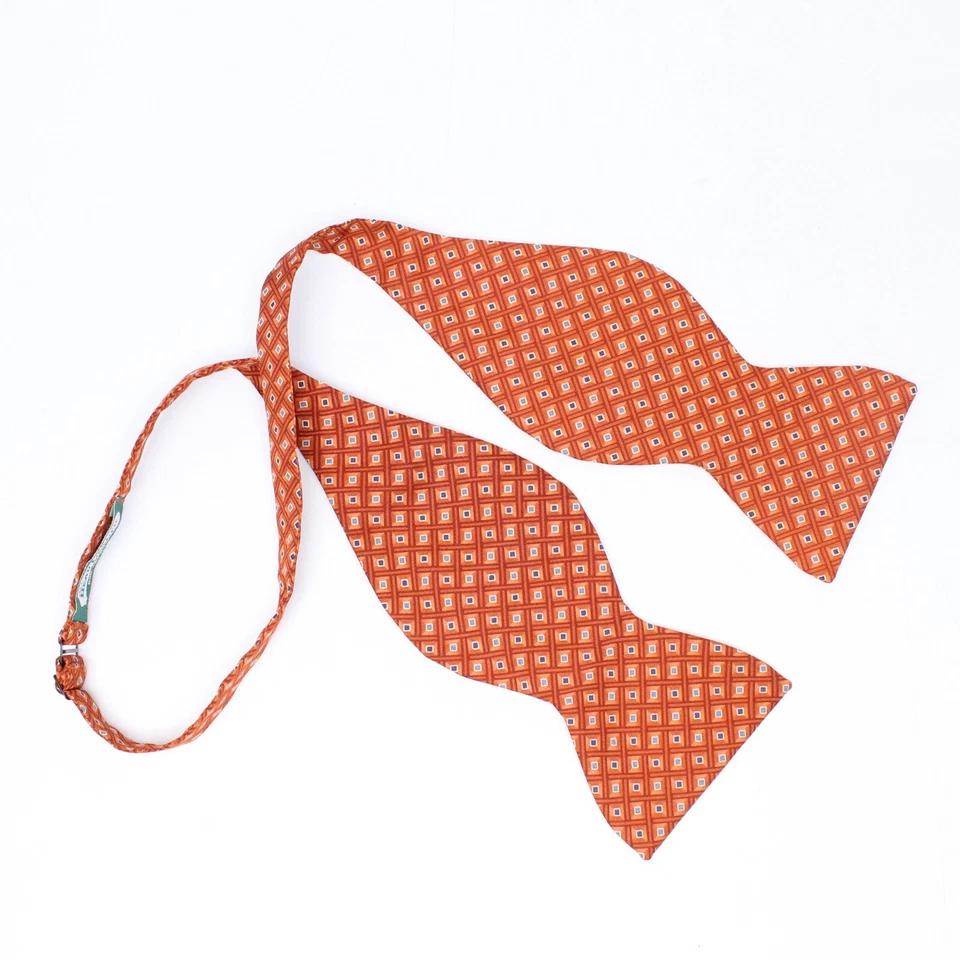 Pajarita Beau Ties LTD Vermont de seda con estampado a cuadros azul cobre reloj de arena ancho Foto 1 de 4