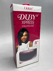 8" #2 Darkest Brown Duby Xpress Bob Human & Synthetic Blend Hair Extensions Weft - Picture 1 of 5