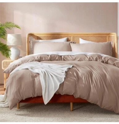 Nestl Khaki Duvet Cover King Size - Soft Double Brushed King Duvet Cover Set, 3 - Image 1 of 4
