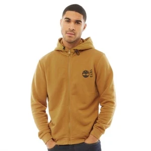 Timberland Mens Branded Full Zip Sweat Hoodie - Brown / Medium - Picture 1 of 3