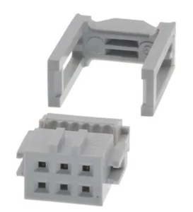 (528) 6 Position Rectangular Receptacle Connector IDC Gold 28-30 AWG - Picture 1 of 5