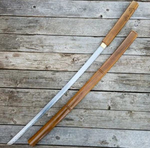 Japanese Battle Sword Samurai Katana Sharp Damascus Steel Blade Full Tang Ninja - Picture 1 of 6