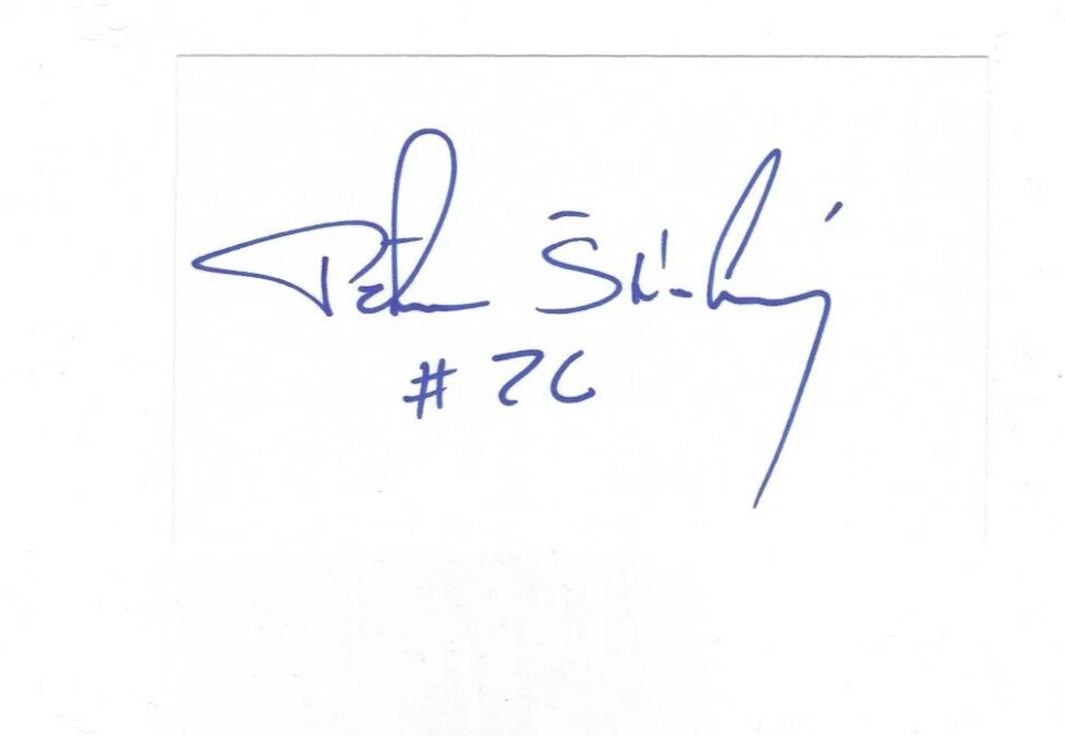 Signed Autographed PETER STASTNY 3x5 Index Card HOF w/COA - Image 1 of 1