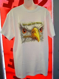Neu Herren T-Shirt Medium weiß Don't MESS with the U.S. EAGLE Unisex Baumwolle - Bild 1 von 1