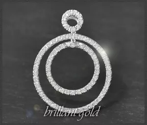 Diamond pendant with 0.95ct brilliant diamonds, 750 white gold ladies glides - Picture 1 of 7