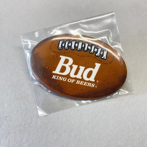 Vintage Bud Budweiser King of Beers Football Button Pin NFL - Picture 1 of 3