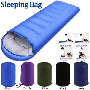 Sleeping Bag Camping Single Sleeping Hiking Camping 3-4 Seasons Outdoor Single - Picture 1 of 15