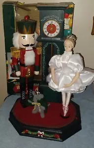*RARE* 1998 Holiday Creations Animated NUTCRACKER & BALLERINA MUSICAL-CLOCK 21"H - Picture 1 of 16