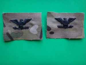 Pair of US Army COLONEL Rank Camo Patches - Picture 1 of 3