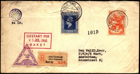 Netherlands 1945 De Bruijn Rocket No 404 Crash - 50 Survived - LETTER - L36052 Cover